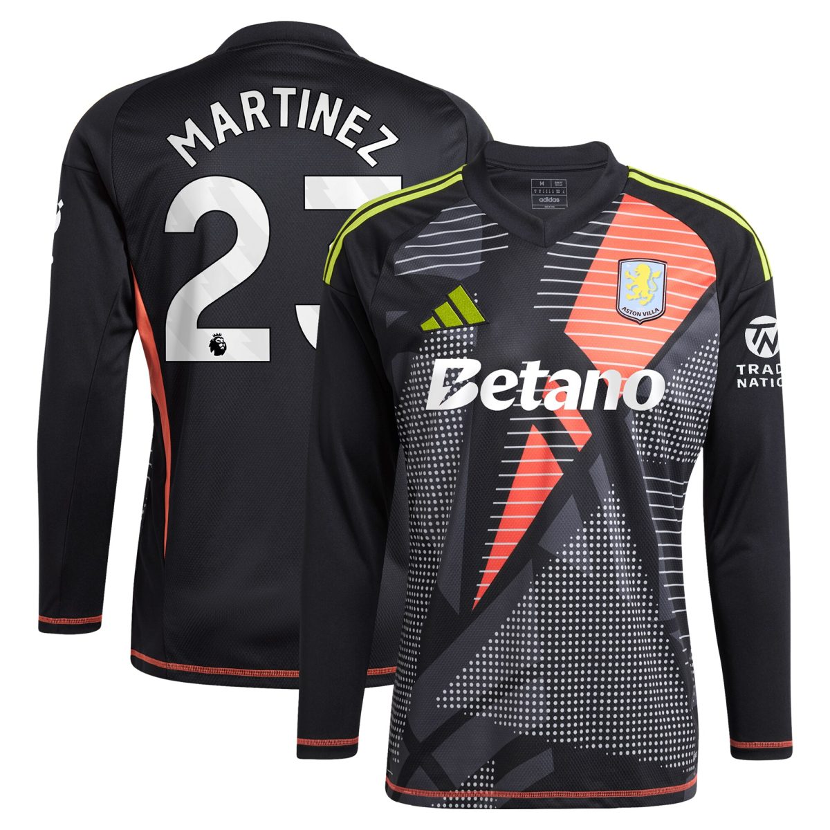 aston villa adidas goalkeeper shirt 2024-25 – long sleeve with martinez 23 printing – 202028938 Collection - Official Aston Villa Shirts & Jerseys