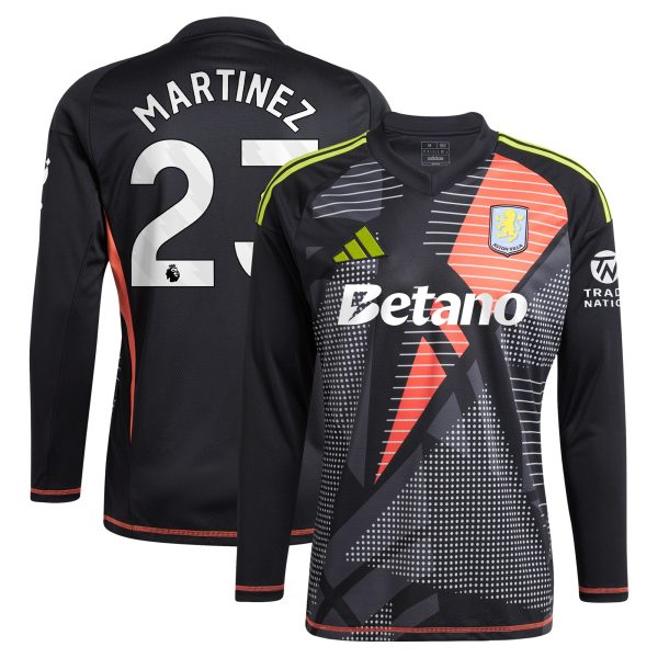 aston villa adidas goalkeeper shirt 2024-25 – long sleeve with martinez 23 printing – 202028938 Collection - Official Aston Villa Shirts & Jerseys