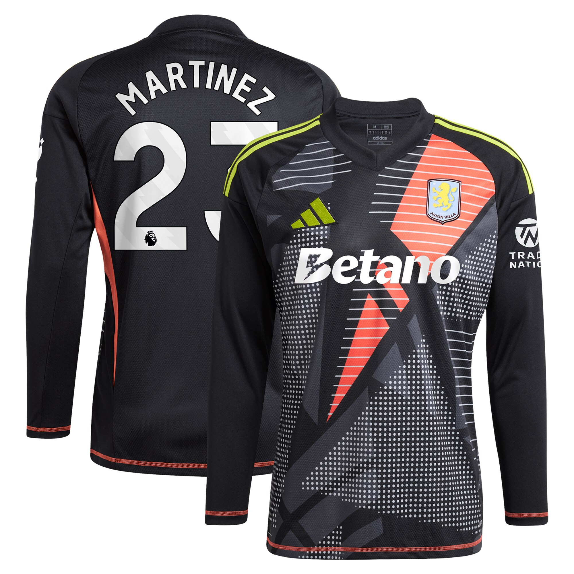 aston villa adidas goalkeeper shirt 2024-25 – long sleeve with martinez 23 printing – 202028938 Collection - Official Aston Villa Shirts & Jerseys