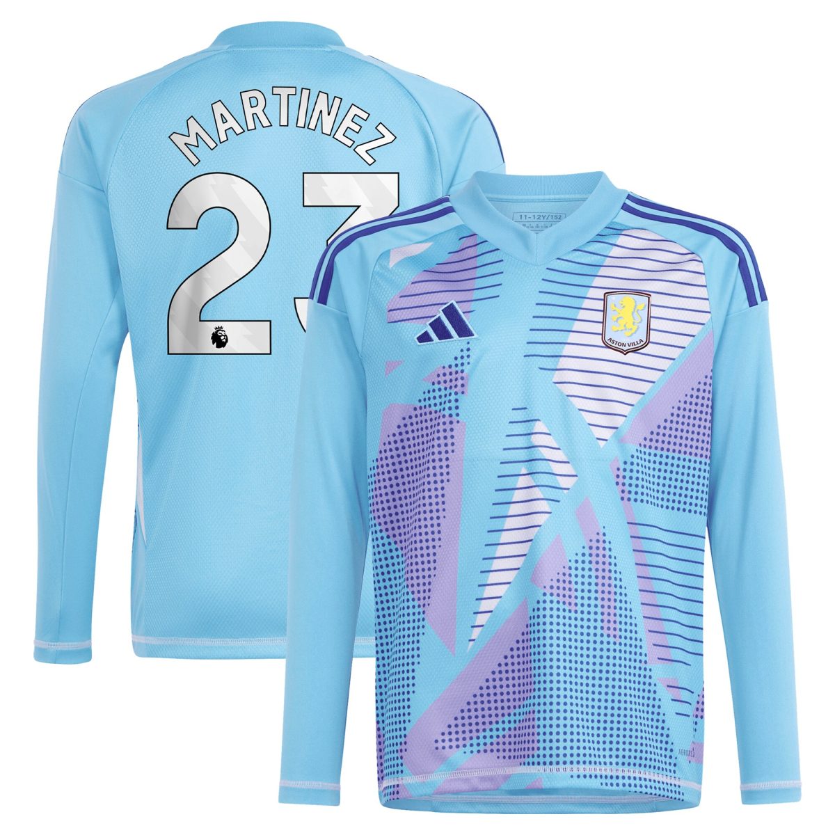 aston villa adidas goalkeeper shirt 2024-25 – long sleeve with martinez 23 printing – 202030980 Collection - Official Aston Villa Shirts & Jerseys