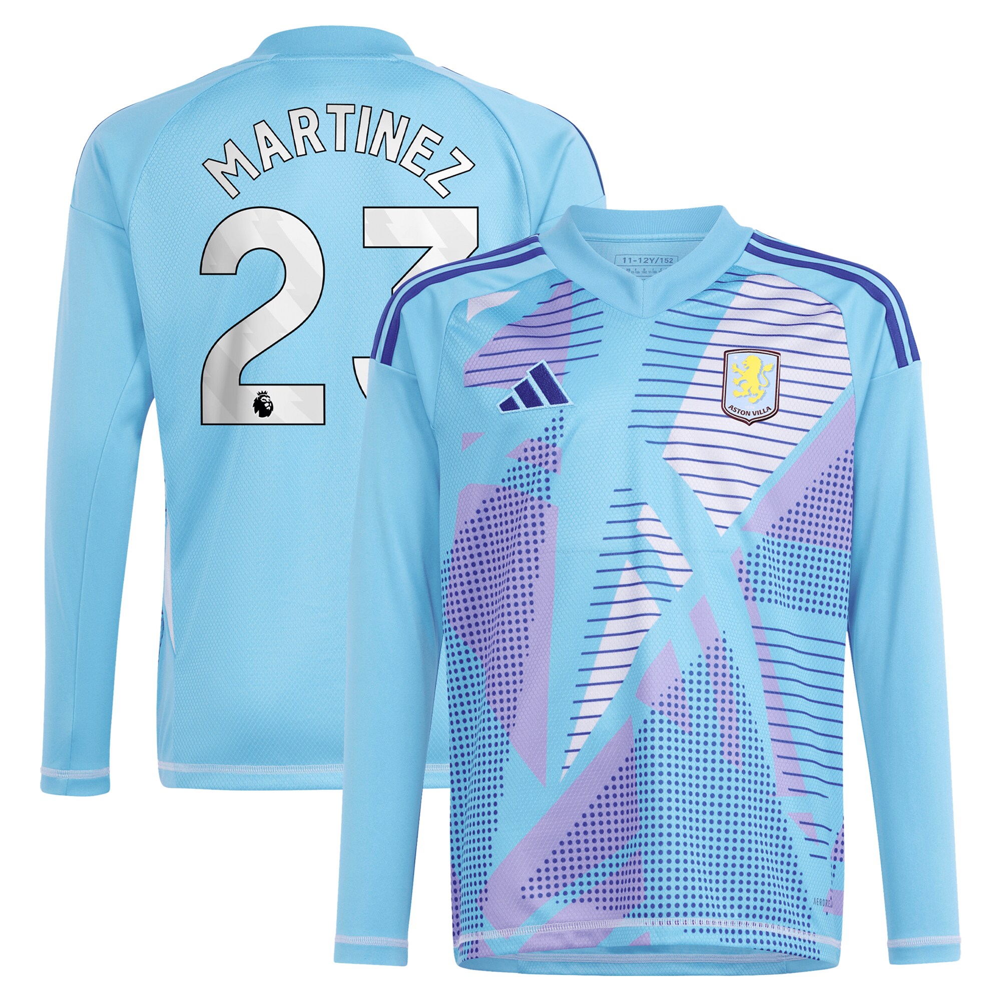 aston villa adidas goalkeeper shirt 2024-25 – long sleeve with martinez 23 printing – 202030980 Collection - Official Aston Villa Shirts & Jerseys