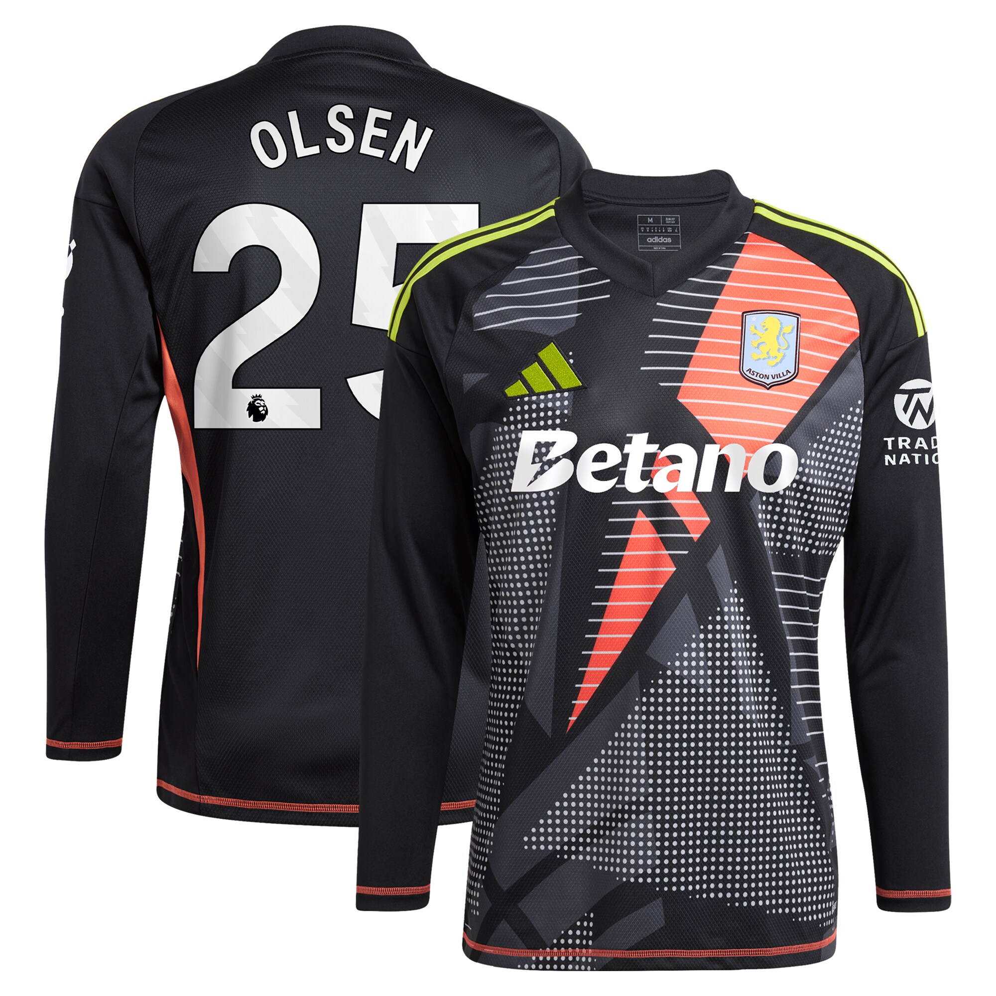 aston villa adidas goalkeeper shirt 2024-25 – long sleeve with olsen 25 printing – 202028939 Collection - Official Aston Villa Shirts & Jerseys