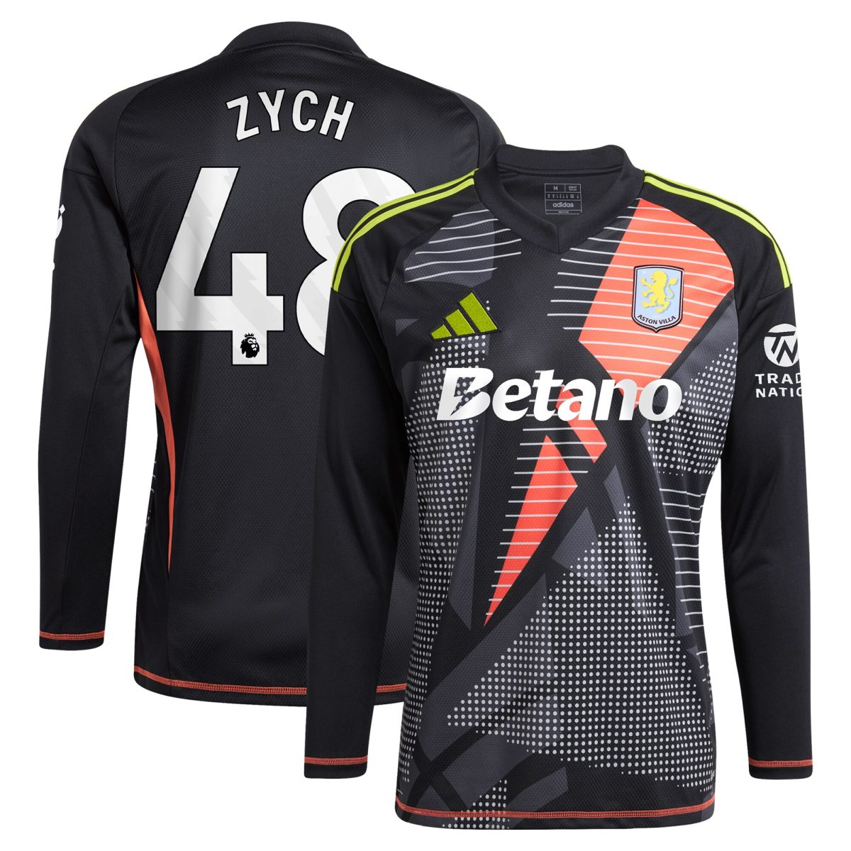 aston villa adidas goalkeeper shirt 2024-25 – long sleeve with zych 48 printing – 202153090 Collection - Official Aston Villa Shirts & Jerseys