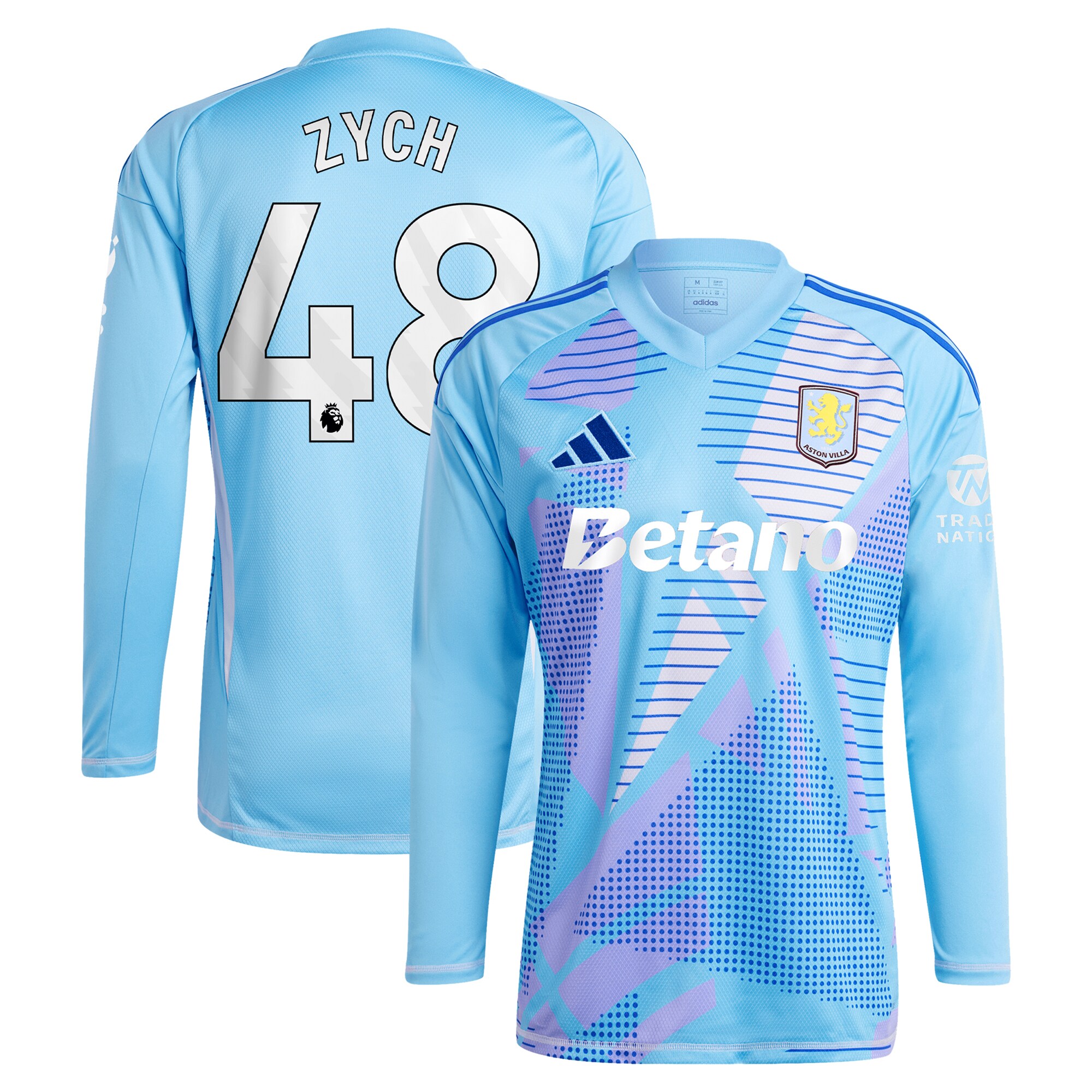 aston villa adidas goalkeeper shirt 2024-25 – long sleeve with zych 48 printing – 202153092 Collection - Official Aston Villa Shirts & Jerseys