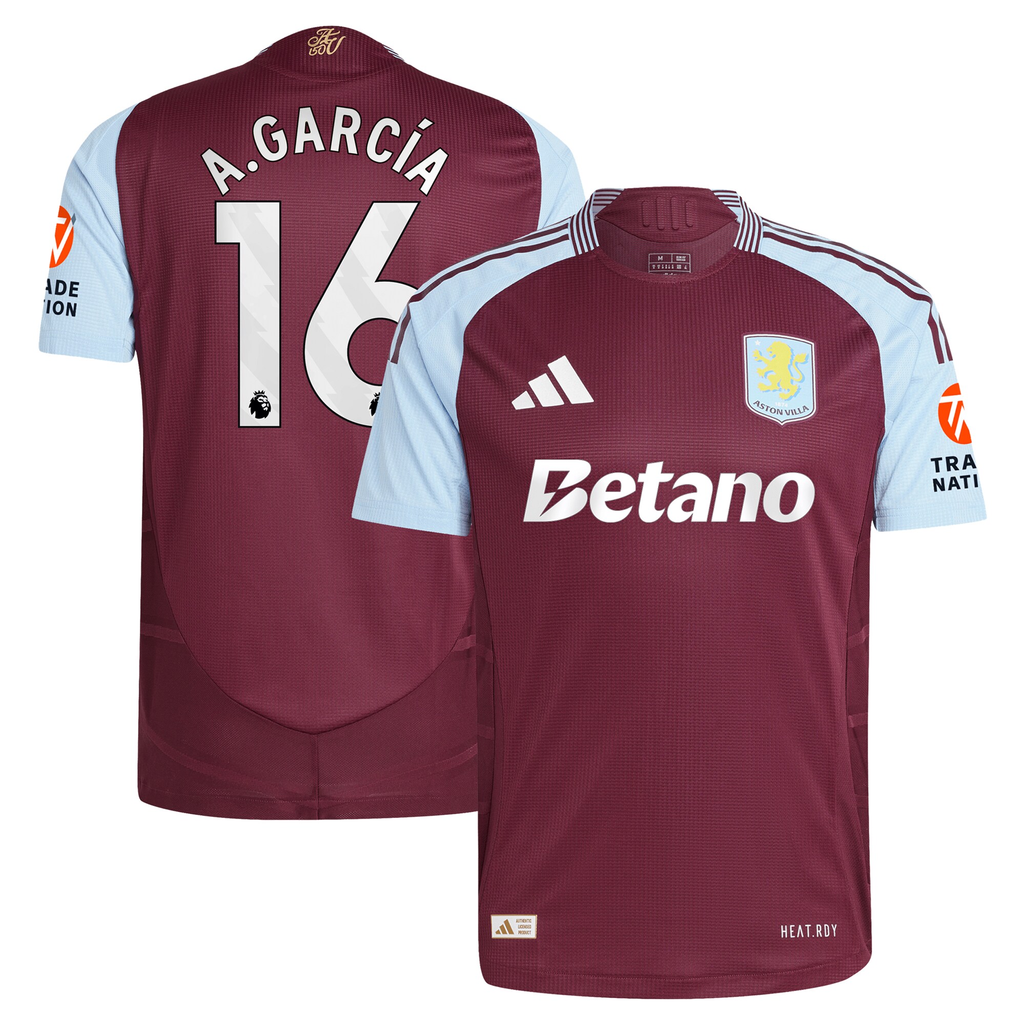 aston villa adidas home authentic shirt 2024-25 with a.garcía 16 printing Collection - Official Aston Villa Shirts & Jerseys
