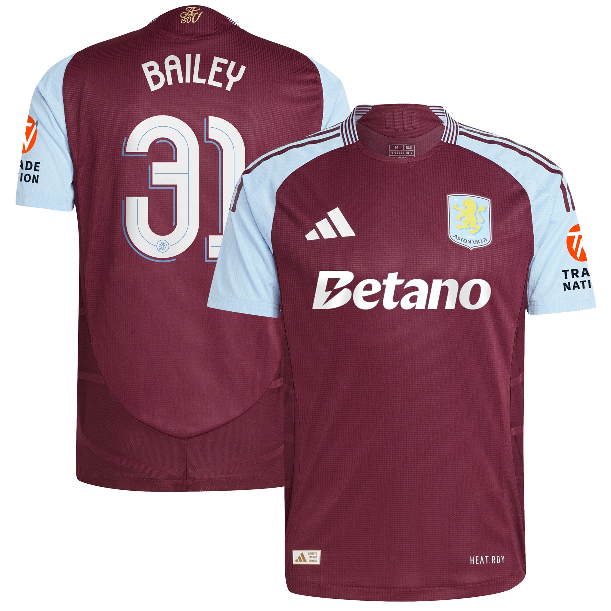 aston villa adidas home authentic shirt 2024-25 with bailey 31 cup printing Collection - Official Aston Villa Shirts & Jerseys