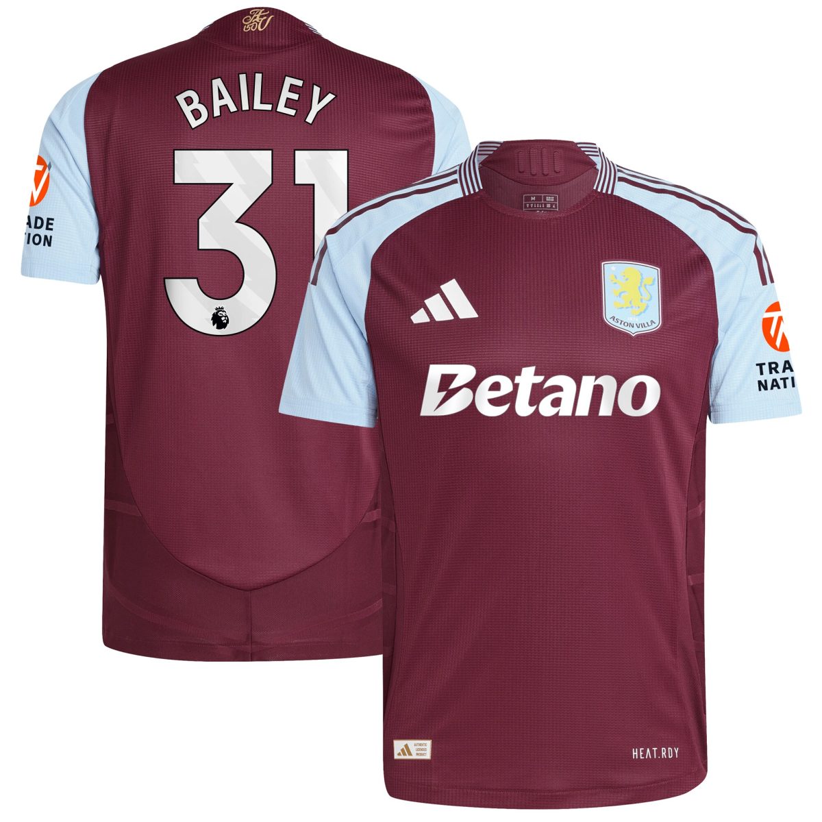 aston villa adidas home authentic shirt 2024-25 with bailey 31 printing Collection - Official Aston Villa Shirts & Jerseys