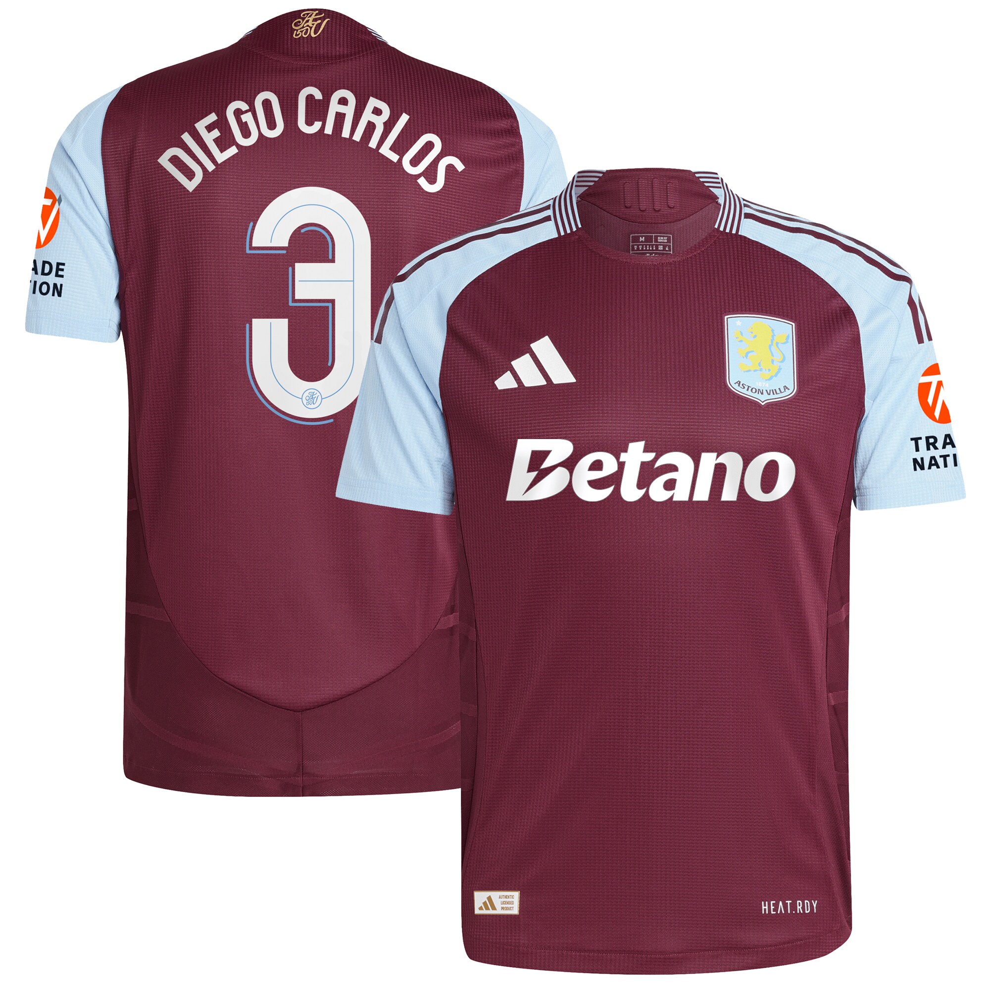 aston villa adidas home authentic shirt 2024-25 with diego carlos 3 cup printing Collection - Official Aston Villa Shirts & Jerseys