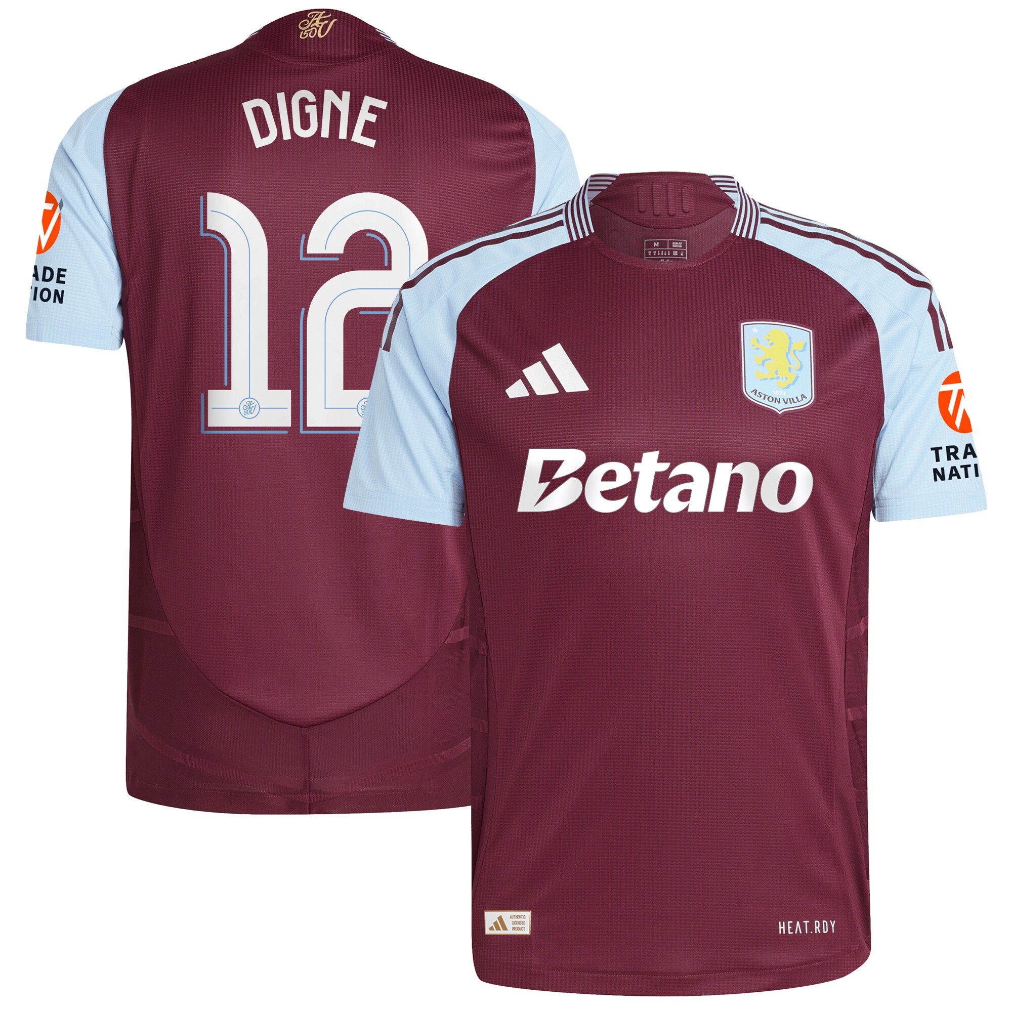 aston villa adidas home authentic shirt 2024-25 with digne 12 cup printing Collection - Official Aston Villa Shirts & Jerseys