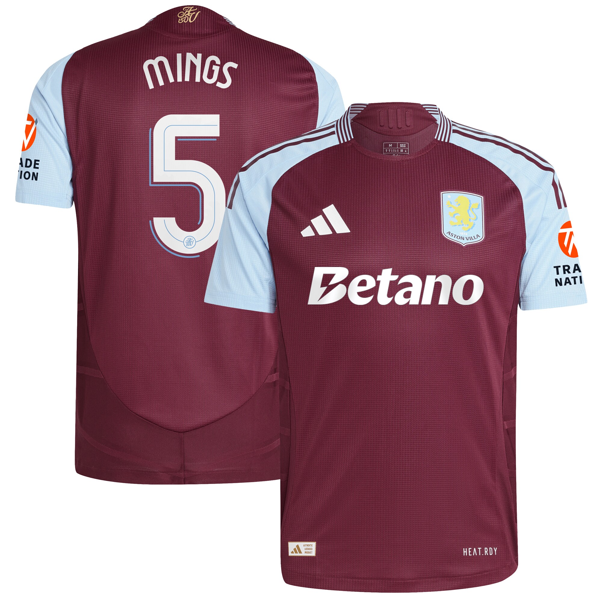 aston villa adidas home authentic shirt 2024-25 with mings 5 cup printing Collection - Official Aston Villa Shirts & Jerseys