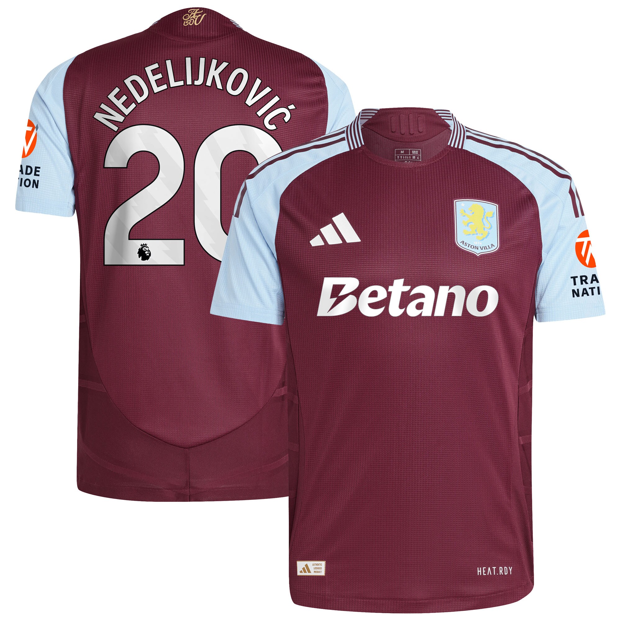 aston villa adidas home authentic shirt 2024-25 with nedeljković 20 printing Collection - Official Aston Villa Shirts & Jerseys