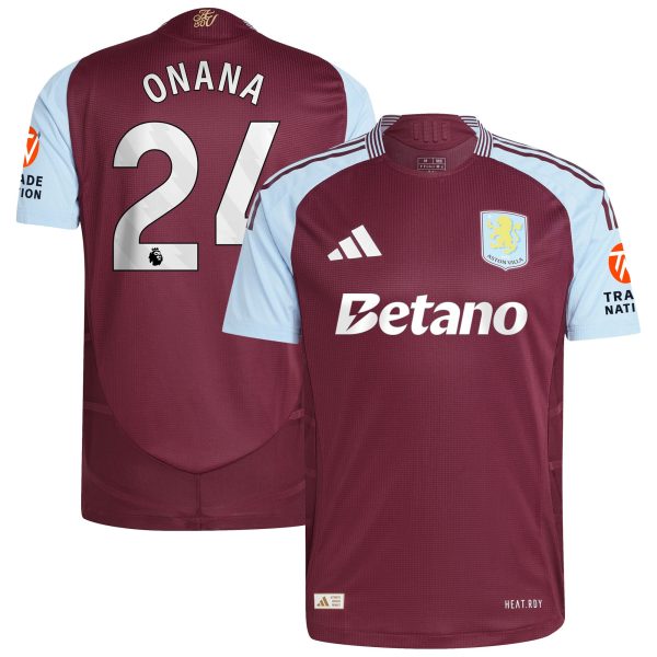 aston villa adidas home authentic shirt 2024-25 with onana 24 printing Collection - Official Aston Villa Shirts & Jerseys