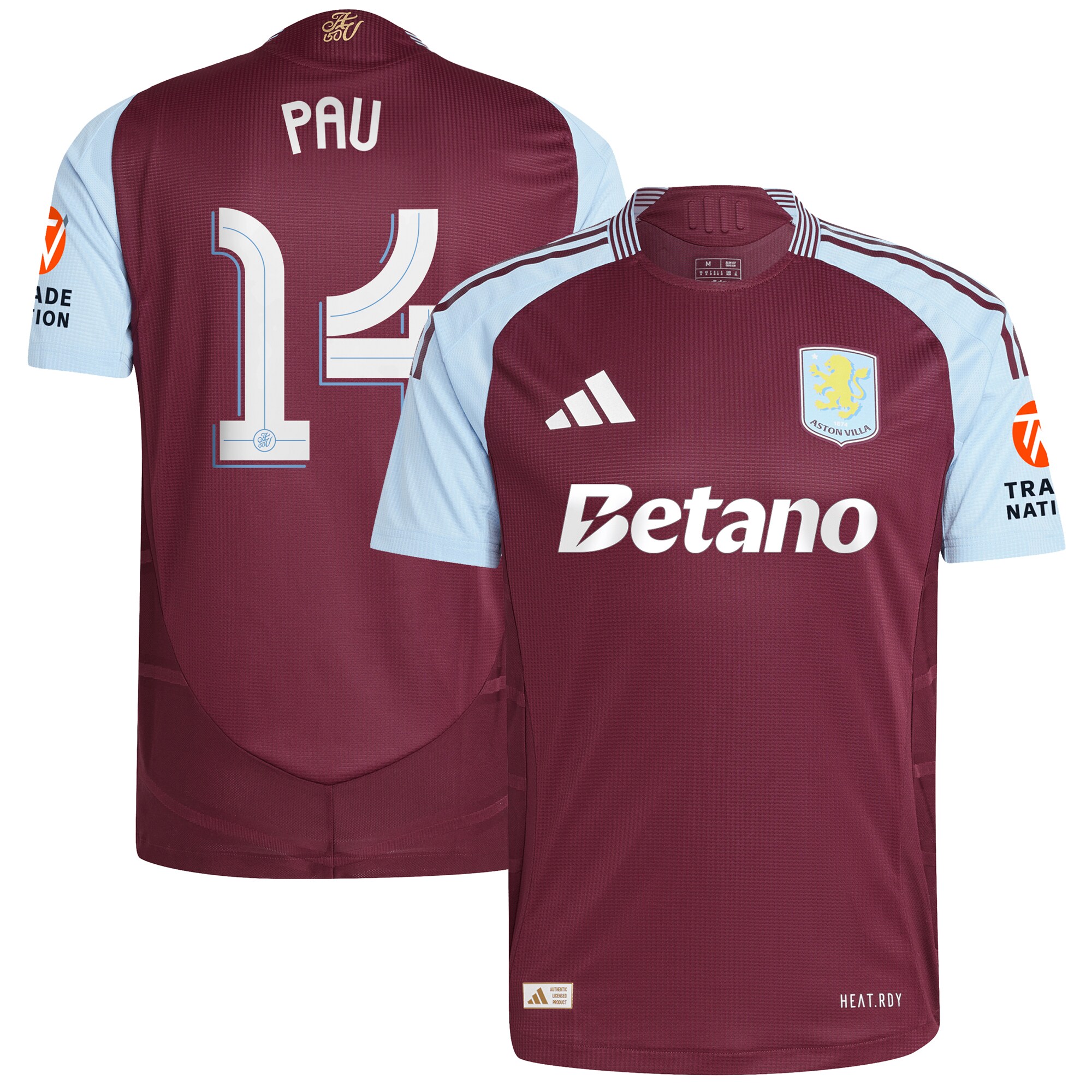 aston villa adidas home authentic shirt 2024-25 with pau 14 cup printing Collection - Official Aston Villa Shirts & Jerseys
