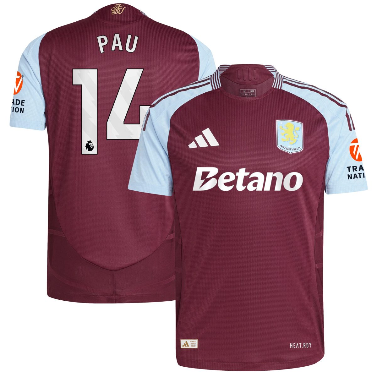 aston villa adidas home authentic shirt 2024-25 with pau 14 printing Collection - Official Aston Villa Shirts & Jerseys