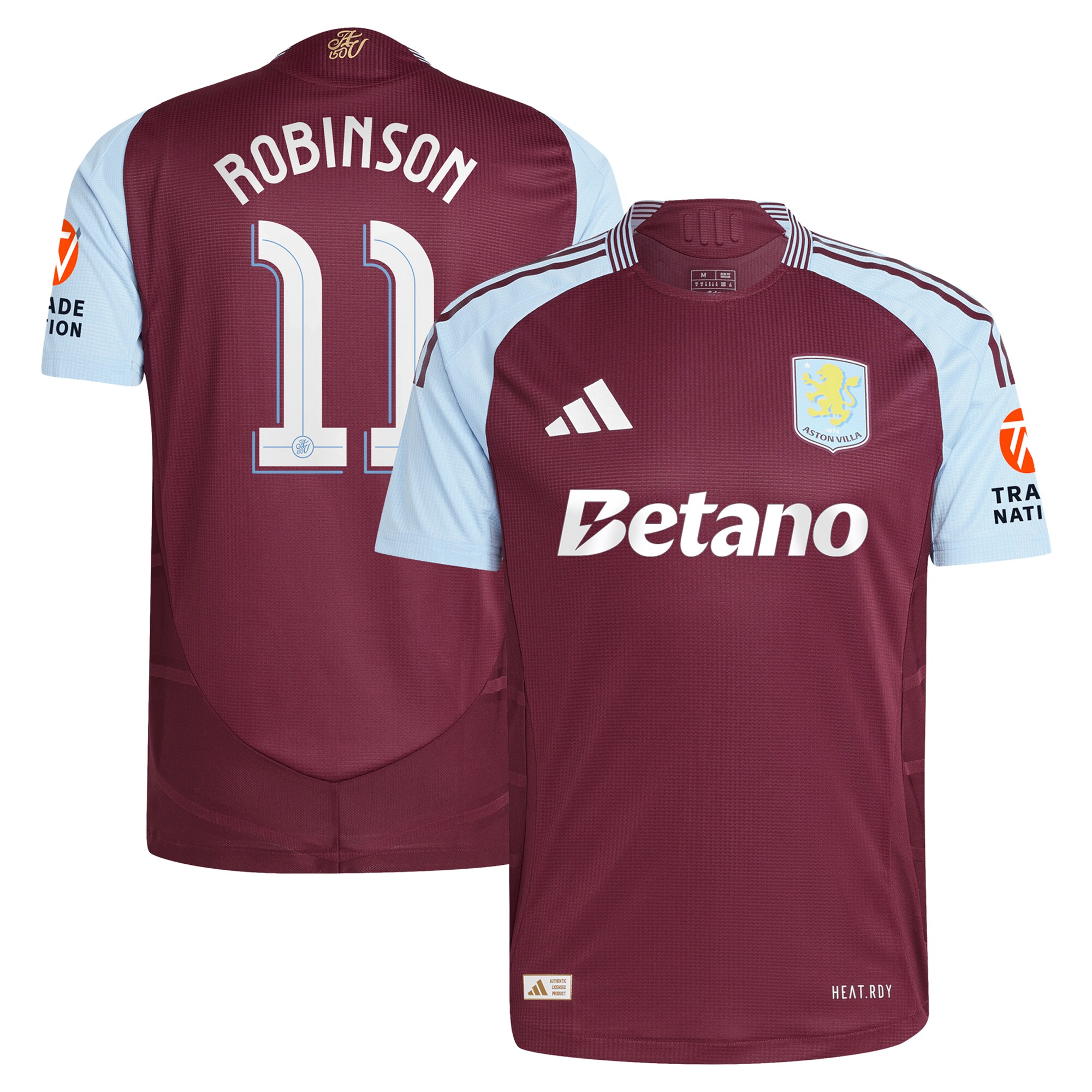 aston villa adidas home authentic shirt 2024-25 with robinson 11 cup printing Collection - Official Aston Villa Shirts & Jerseys