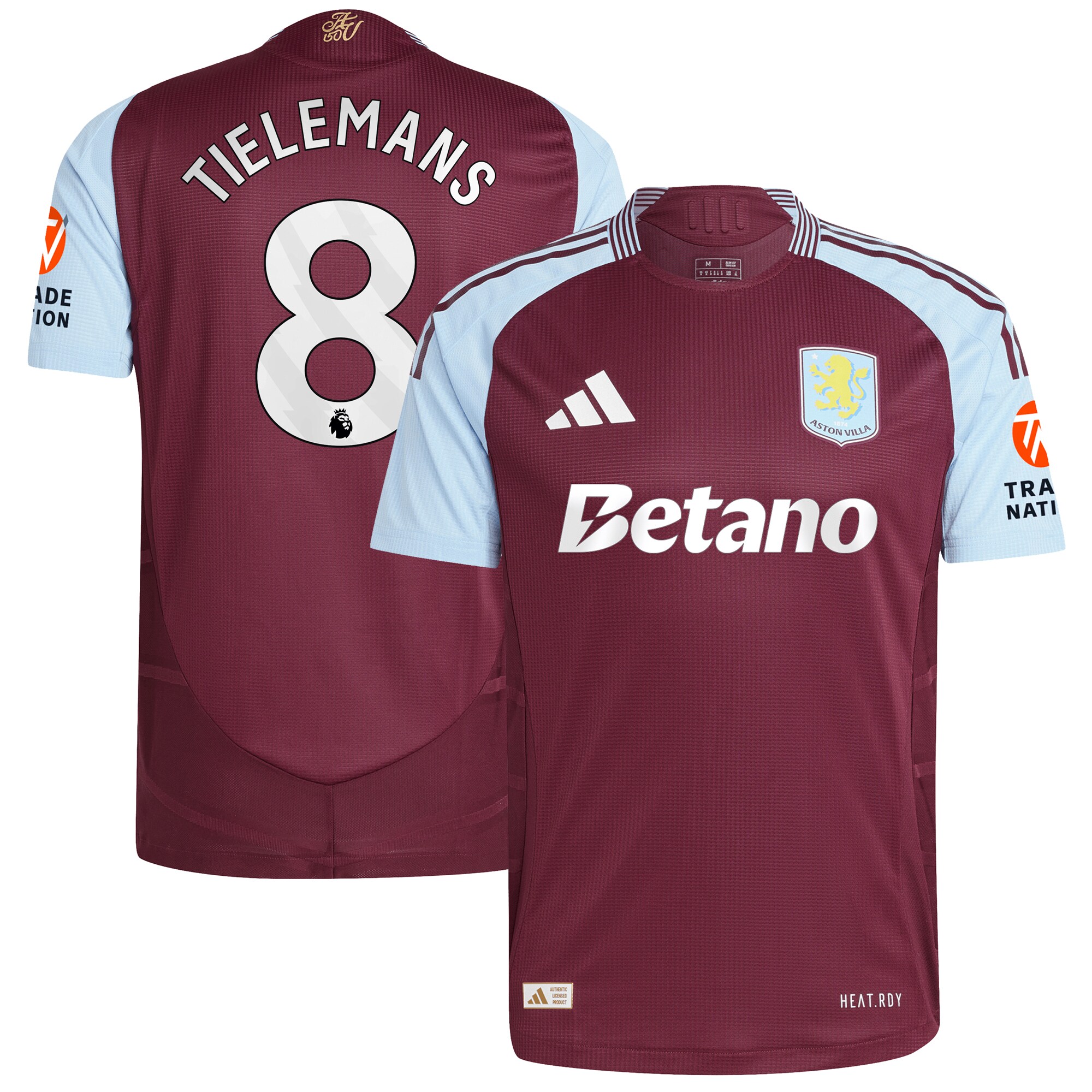aston villa adidas home authentic shirt 2024-25 with tielemans 8 printing Collection - Official Aston Villa Shirts & Jerseys