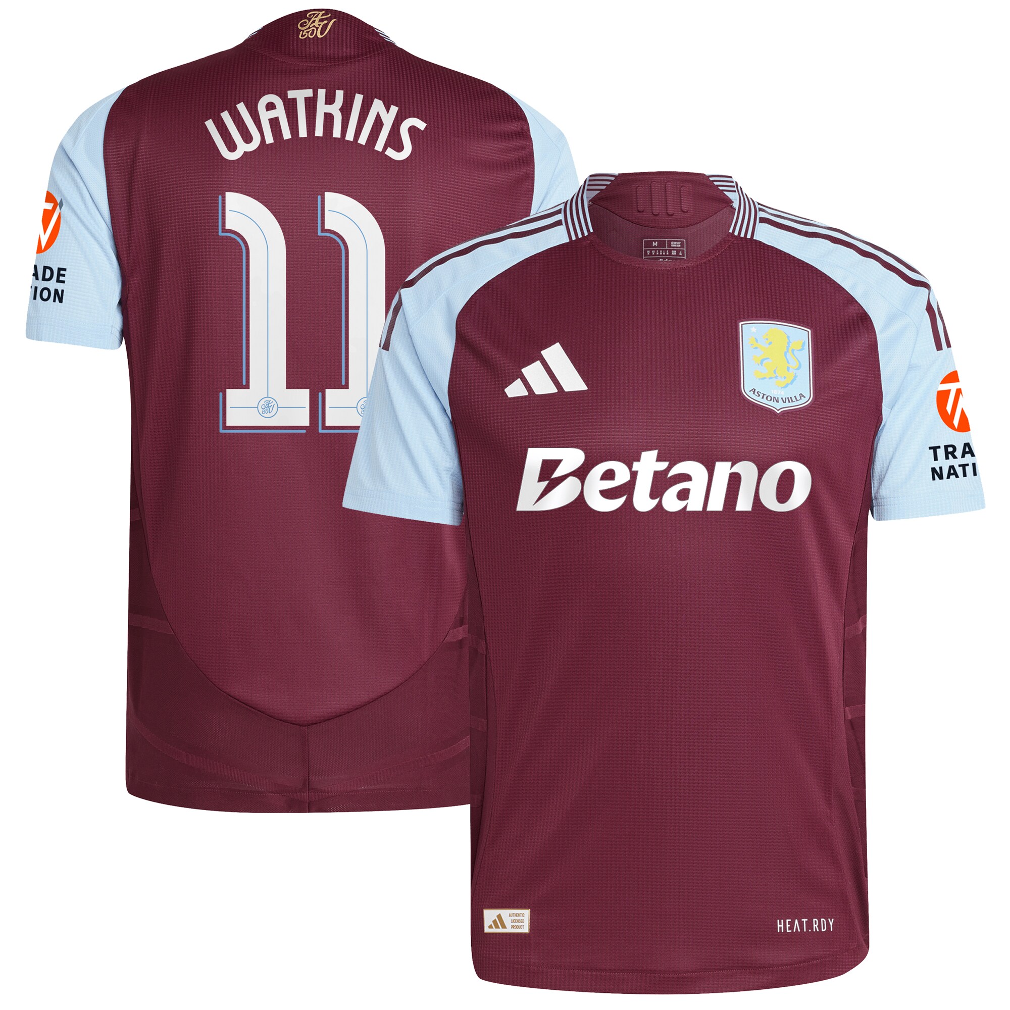 aston villa adidas home authentic shirt 2024-25 with watkins 11 cup printing Collection - Official Aston Villa Shirts & Jerseys