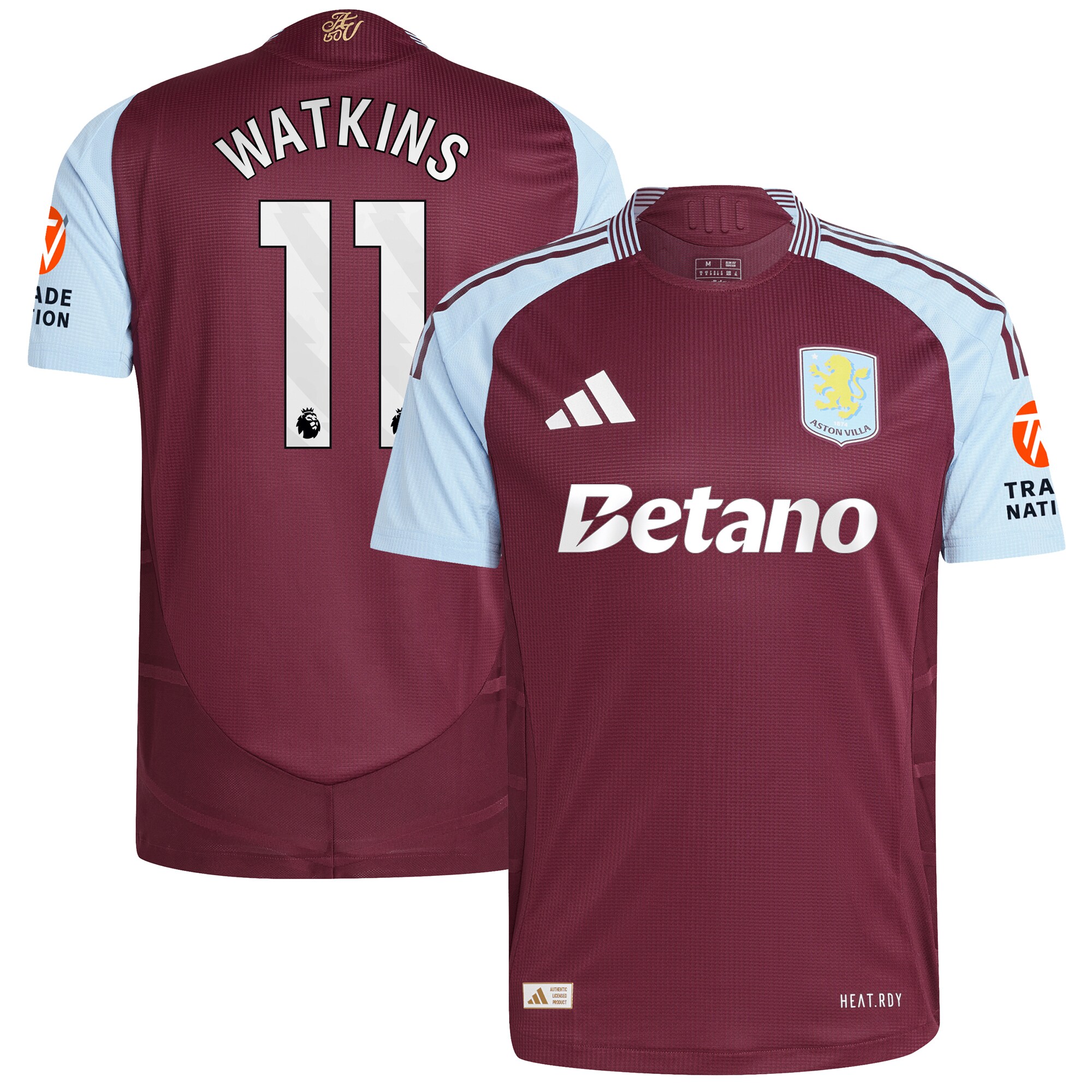 aston villa adidas home authentic shirt 2024-25 with watkins 11 printing Collection - Official Aston Villa Shirts & Jerseys