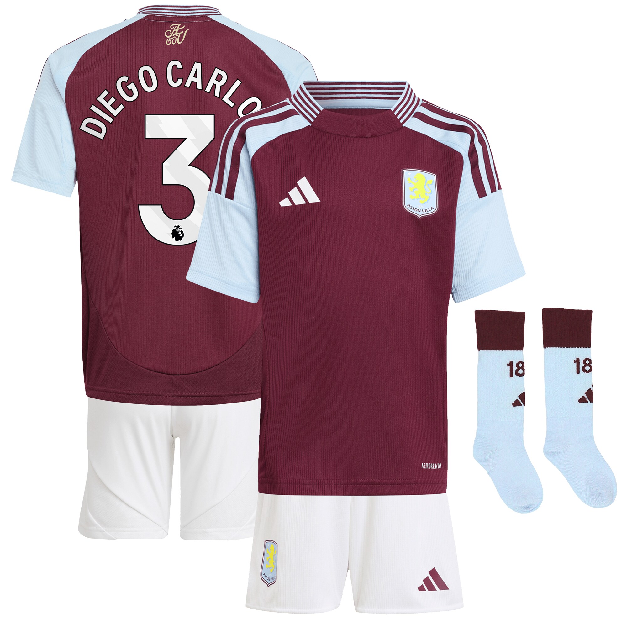 aston villa adidas home mini kit 2024-25 with diego carlos 3 printing Collection - Official Aston Villa Shirts & Jerseys