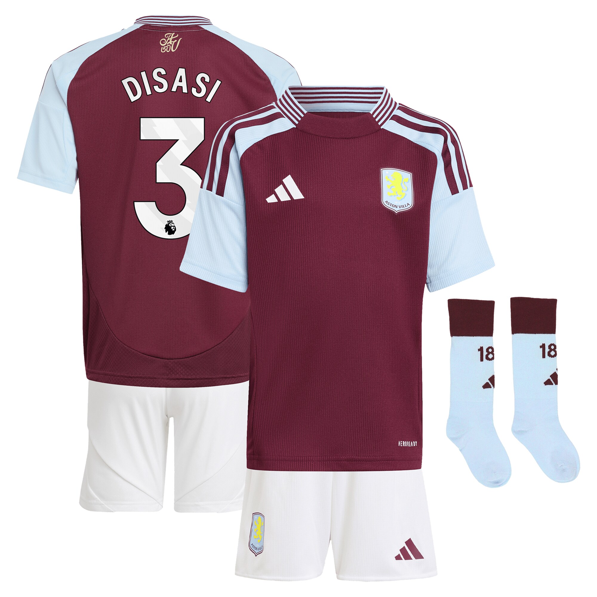 aston villa adidas home mini kit 2024-25 with disasi 3 printing Collection - Official Aston Villa Shirts & Jerseys