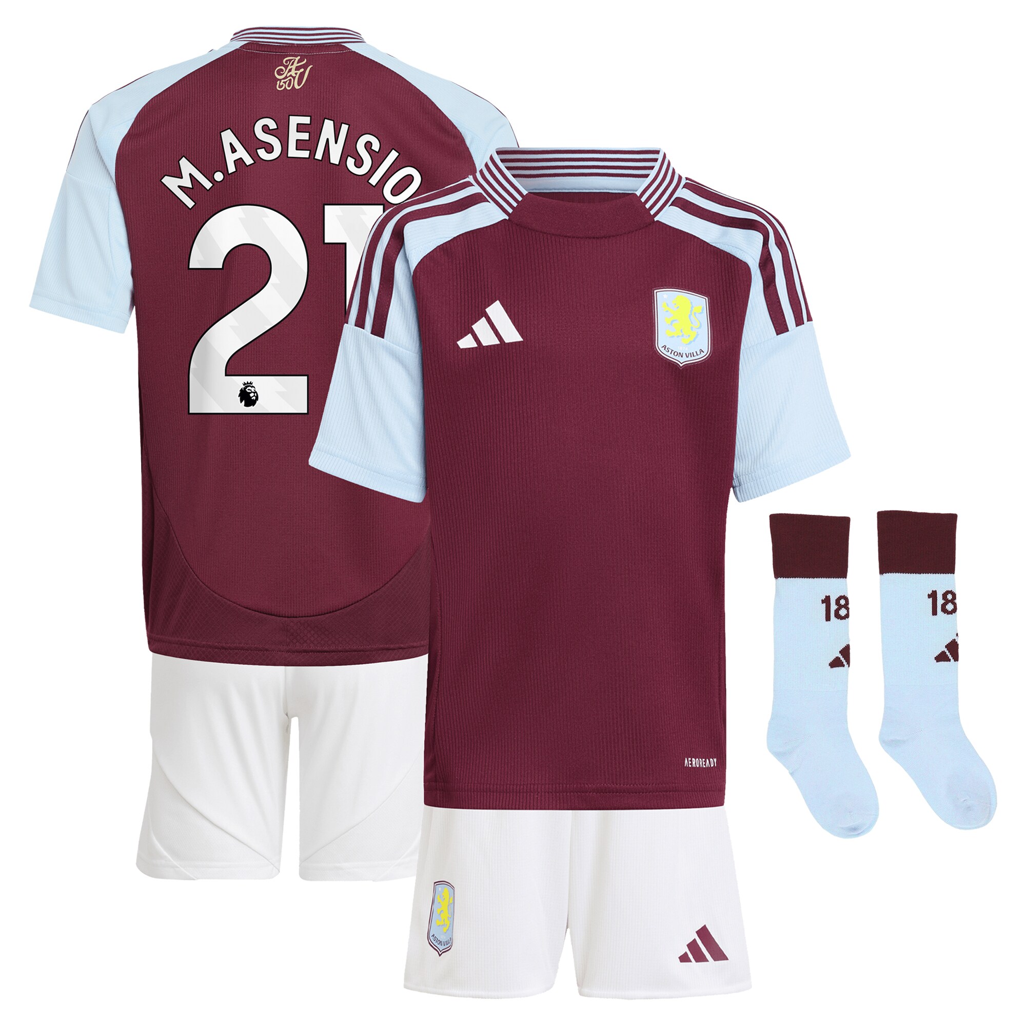 aston villa adidas home mini kit 2024-25 with m.asensio 21 printing Collection - Official Aston Villa Shirts & Jerseys