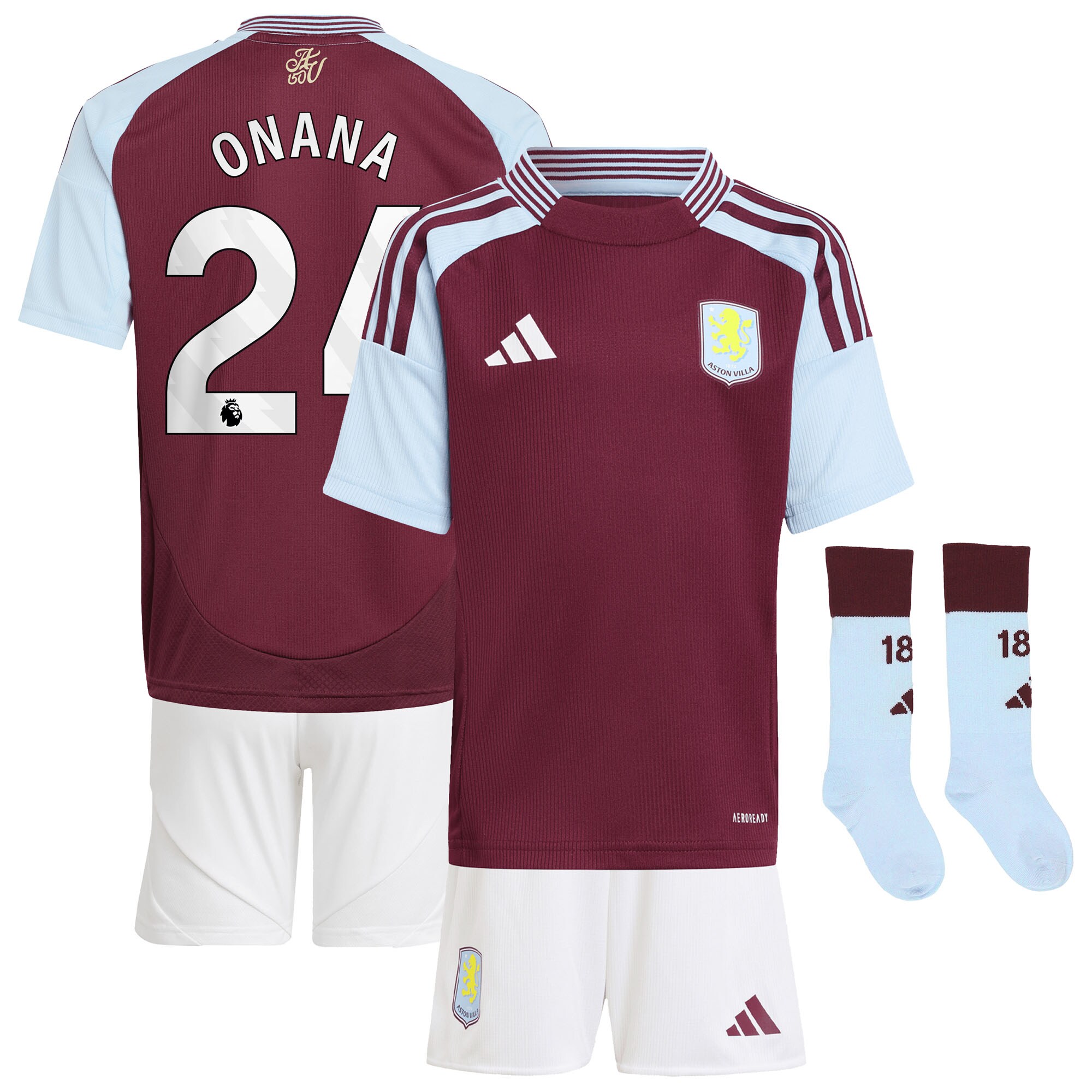 aston villa adidas home mini kit 2024-25 with onana 24 printing Collection - Official Aston Villa Shirts & Jerseys