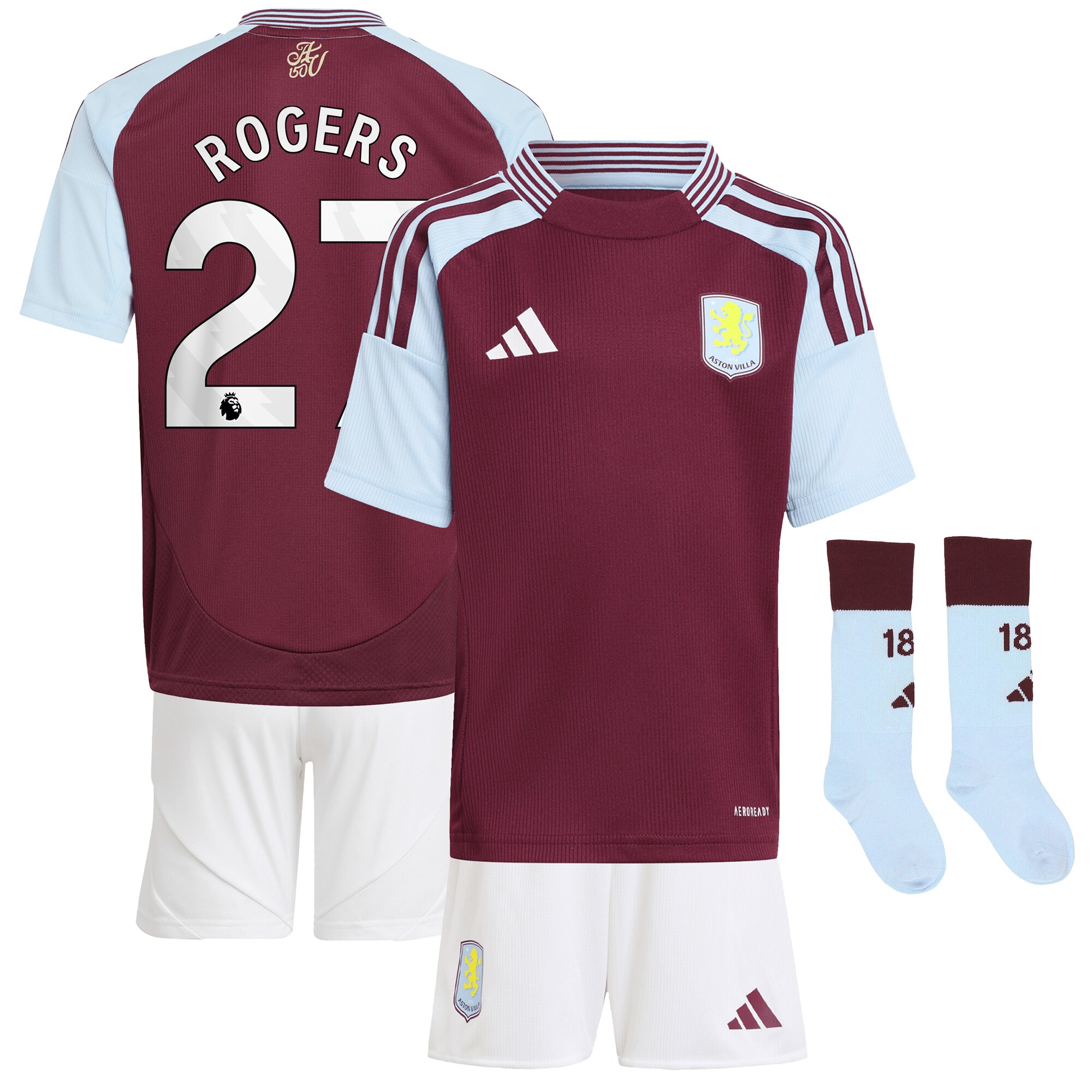 aston villa adidas home mini kit 2024-25 with rogers 27 printing Collection - Official Aston Villa Shirts & Jerseys