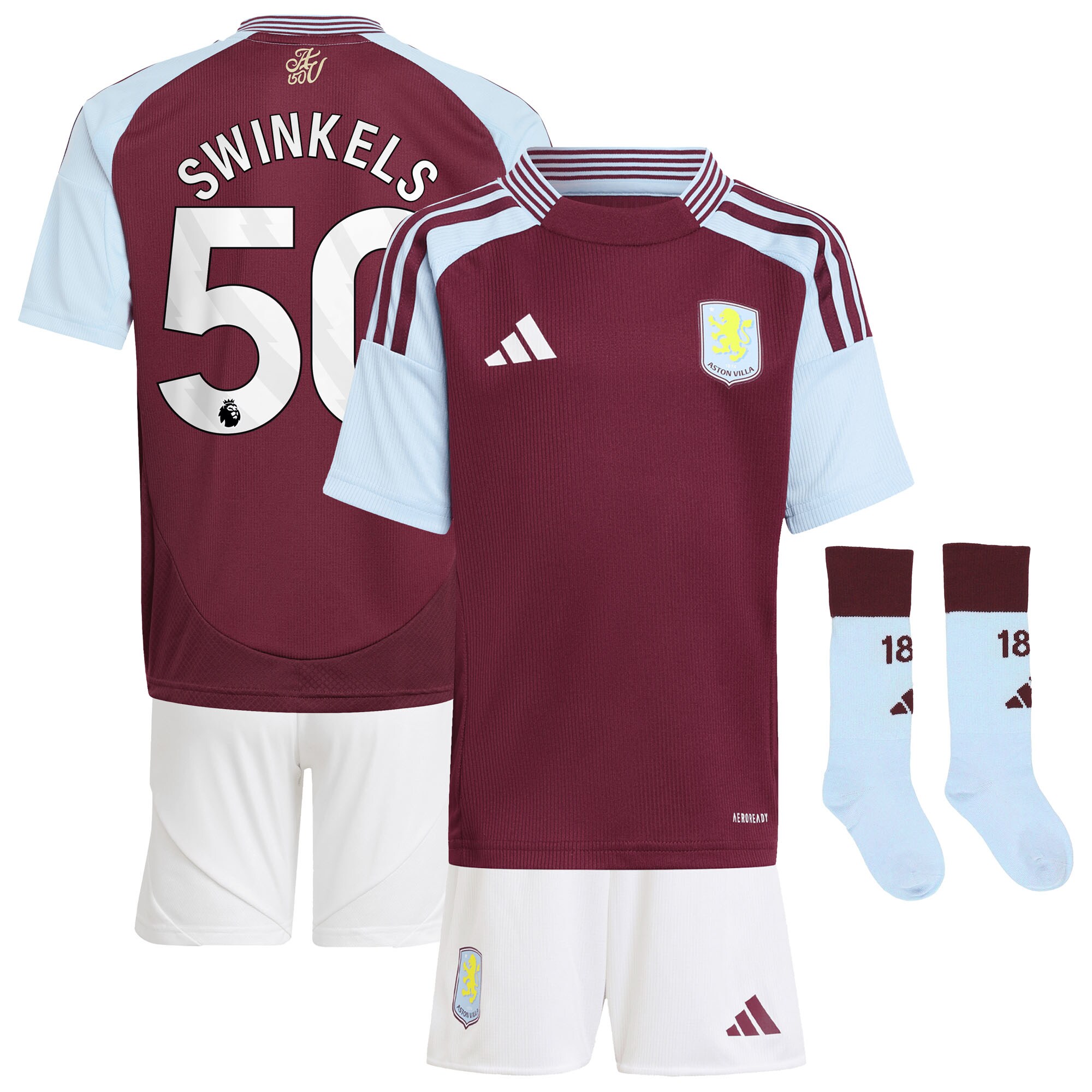 aston villa adidas home mini kit 2024-25 with swinkels 50 printing Collection - Official Aston Villa Shirts & Jerseys
