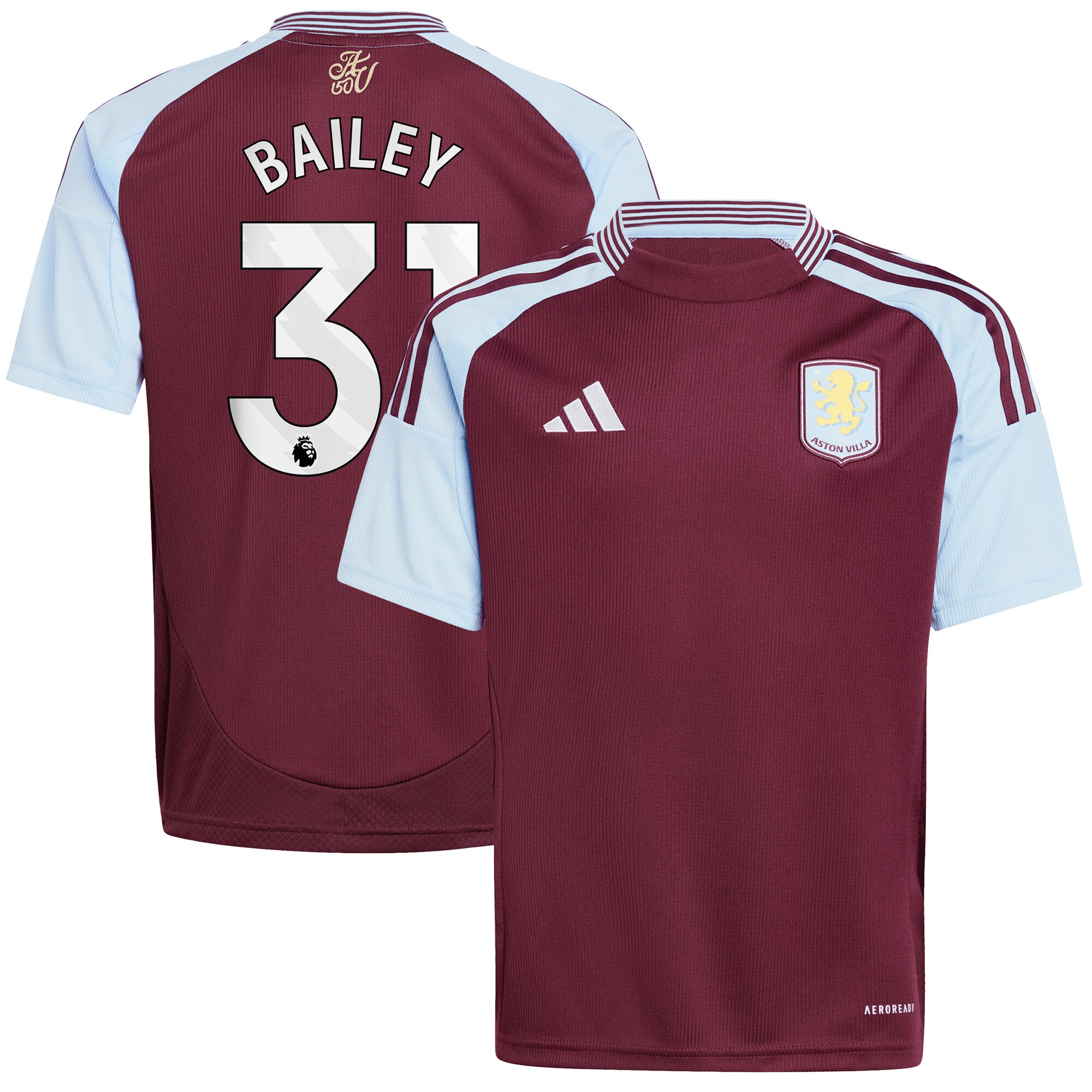 aston villa adidas home shirt 2024-25 – kids with bailey 31 printing Collection - Official Aston Villa Shirts & Jerseys