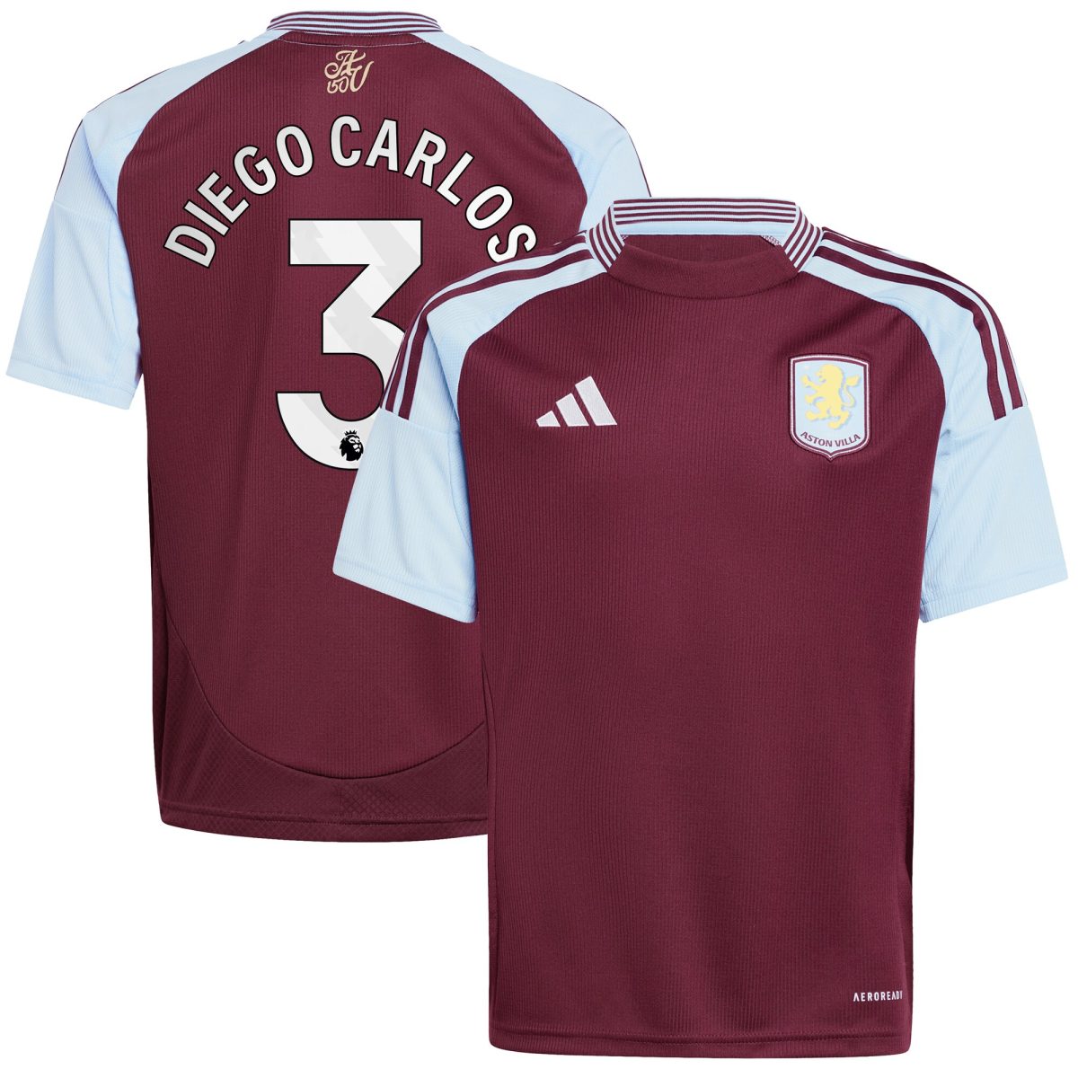 aston villa adidas home shirt 2024-25 – kids with diego carlos 3 printing Collection - Official Aston Villa Shirts & Jerseys