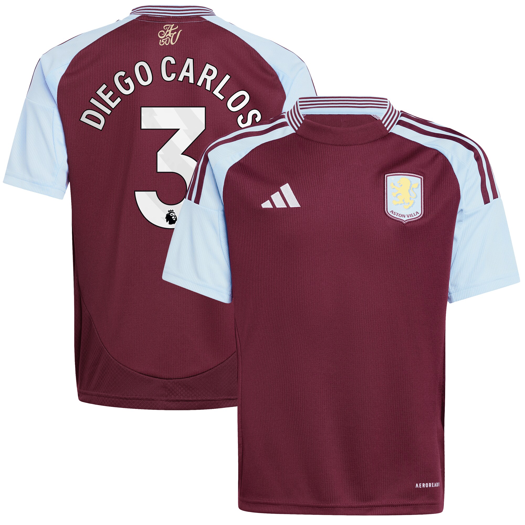 aston villa adidas home shirt 2024-25 – kids with diego carlos 3 printing Collection - Official Aston Villa Shirts & Jerseys