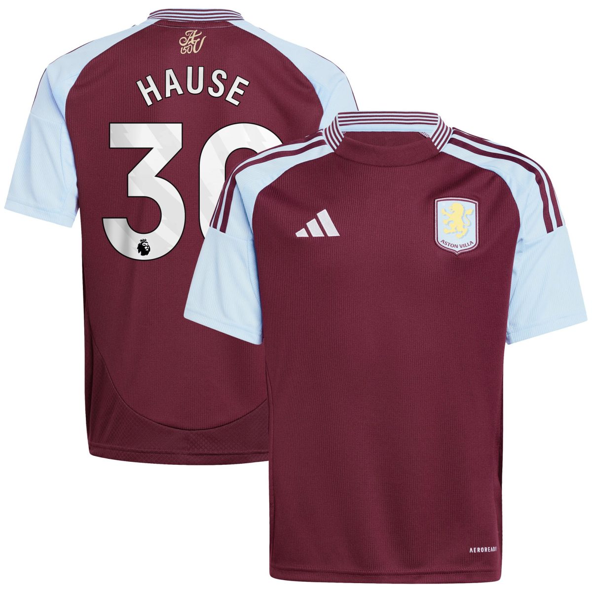 aston villa adidas home shirt 2024-25 – kids with hause 30 printing Collection - Official Aston Villa Shirts & Jerseys