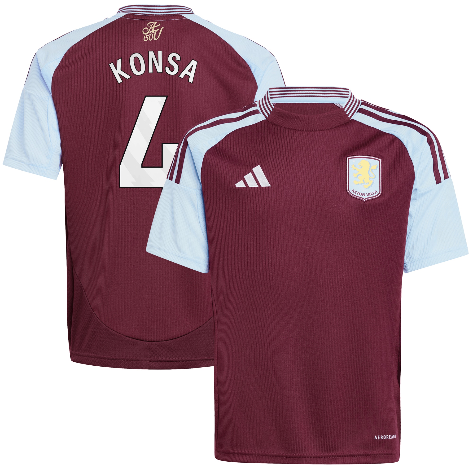aston villa adidas home shirt 2024-25 – kids with konsa 4 printing Collection - Official Aston Villa Shirts & Jerseys