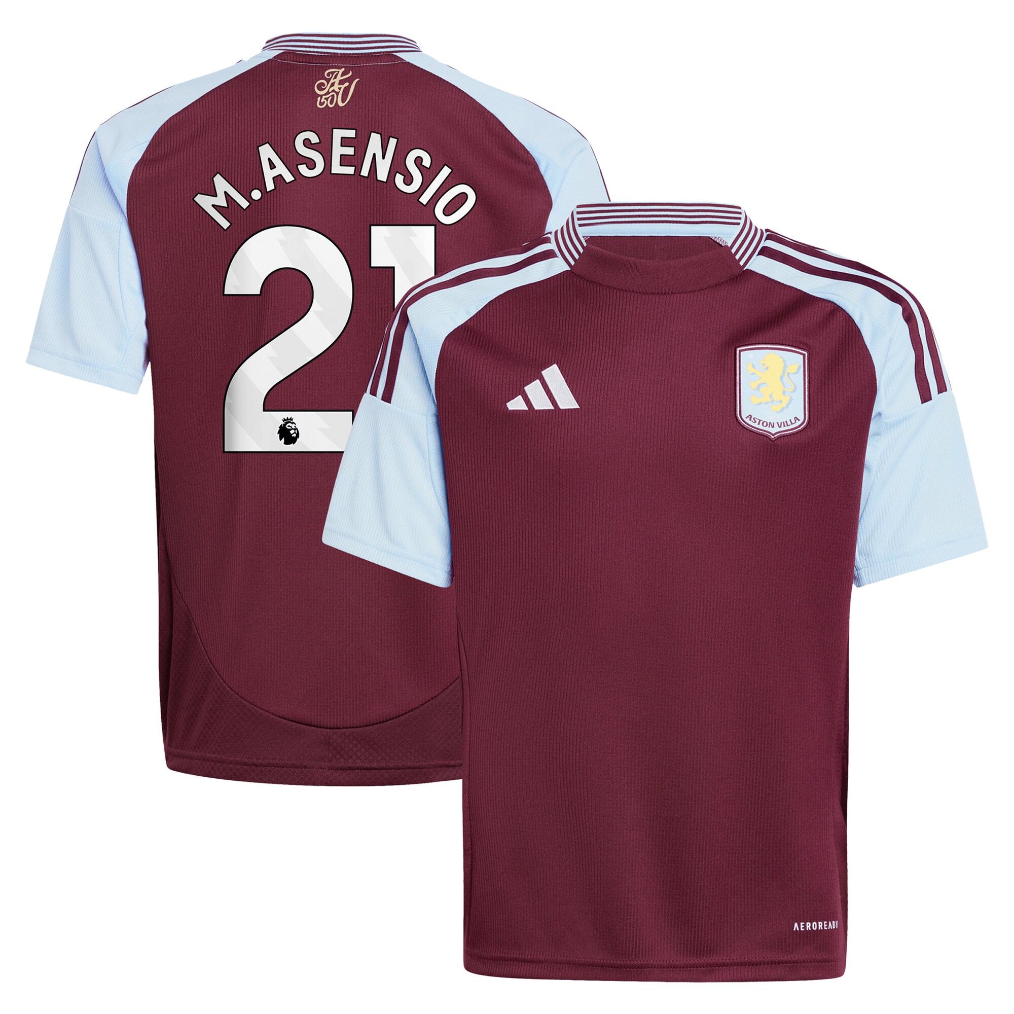 aston villa adidas home shirt 2024-25 – kids with m.asensio 21 printing Collection - Official Aston Villa Shirts & Jerseys