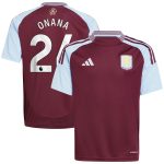 aston villa adidas home shirt 2024-25 – kids with onana 24 printing Collection - Official Aston Villa Shirts & Jerseys