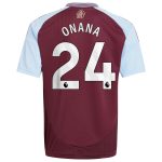 aston villa adidas home shirt 2024-25 – kids with onana 24 printing Collection - Official Aston Villa Shirts & Jerseys