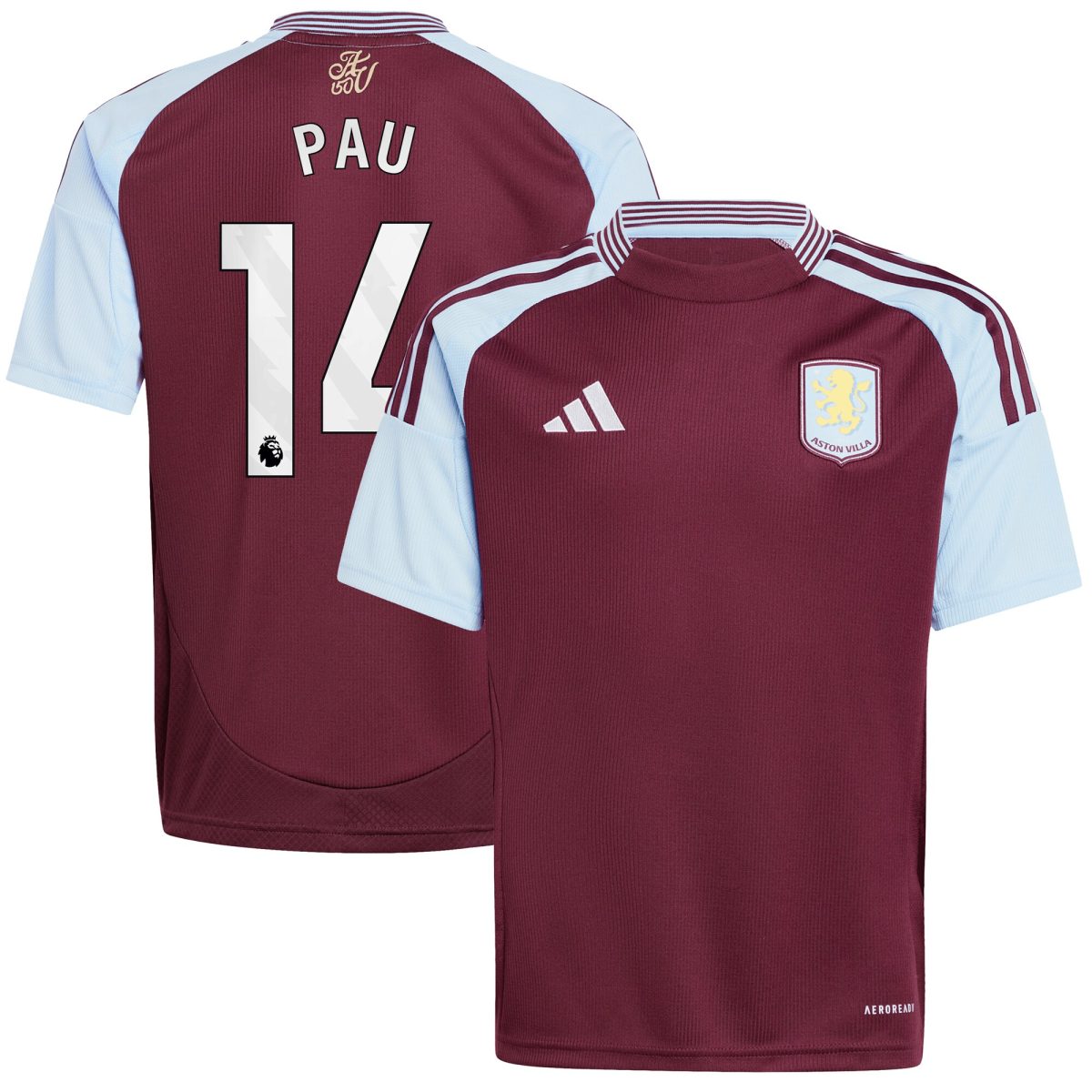 aston villa adidas home shirt 2024-25 – kids with pau 14 printing Collection - Official Aston Villa Shirts & Jerseys