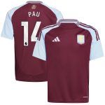 aston villa adidas home shirt 2024-25 – kids with pau 14 printing Collection - Official Aston Villa Shirts & Jerseys