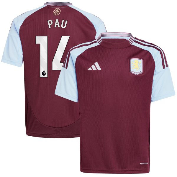 aston villa adidas home shirt 2024-25 – kids with pau 14 printing Collection - Official Aston Villa Shirts & Jerseys