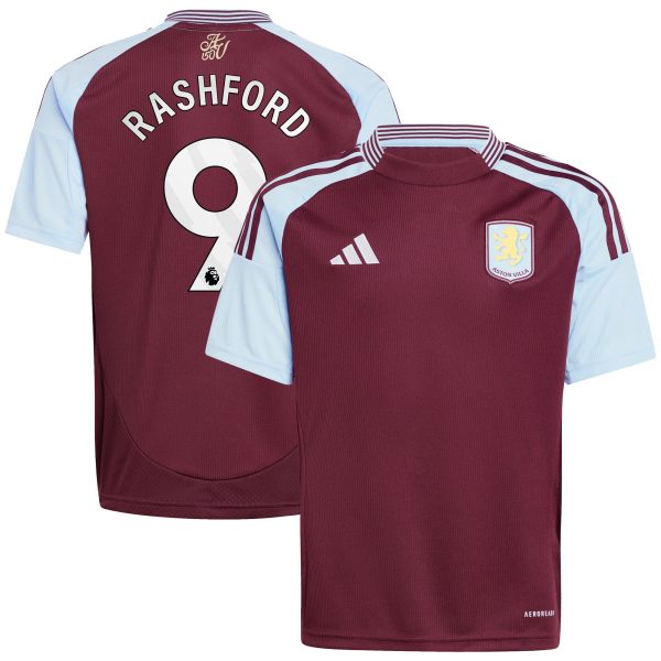 aston villa adidas home shirt 2024-25 – kids with rashford 9 printing Collection - Official Aston Villa Shirts & Jerseys