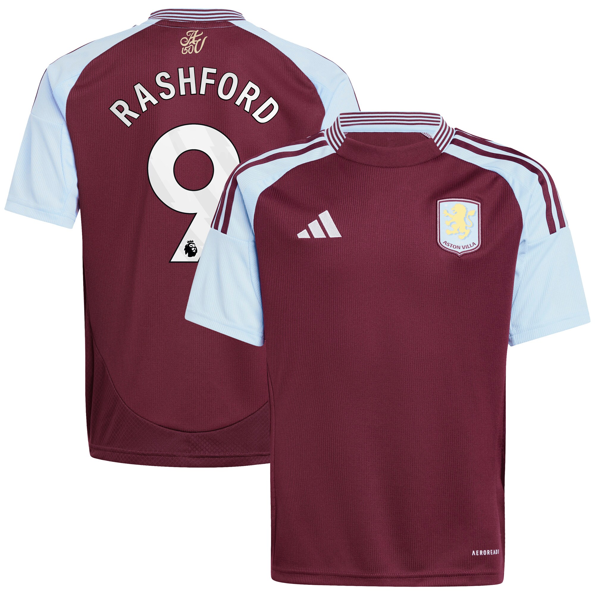 aston villa adidas home shirt 2024-25 – kids with rashford 9 printing Collection - Official Aston Villa Shirts & Jerseys