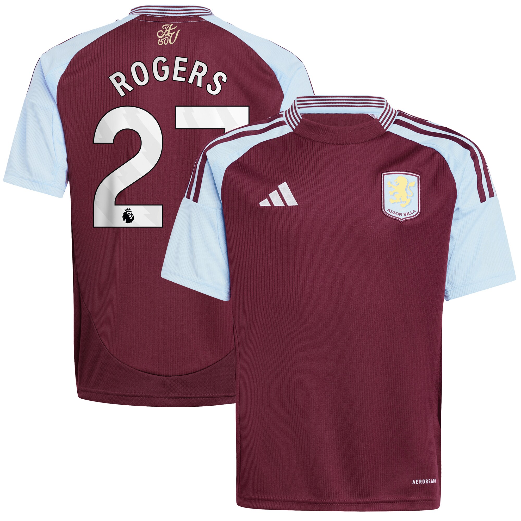 aston villa adidas home shirt 2024-25 – kids with rogers 27 printing Collection - Official Aston Villa Shirts & Jerseys