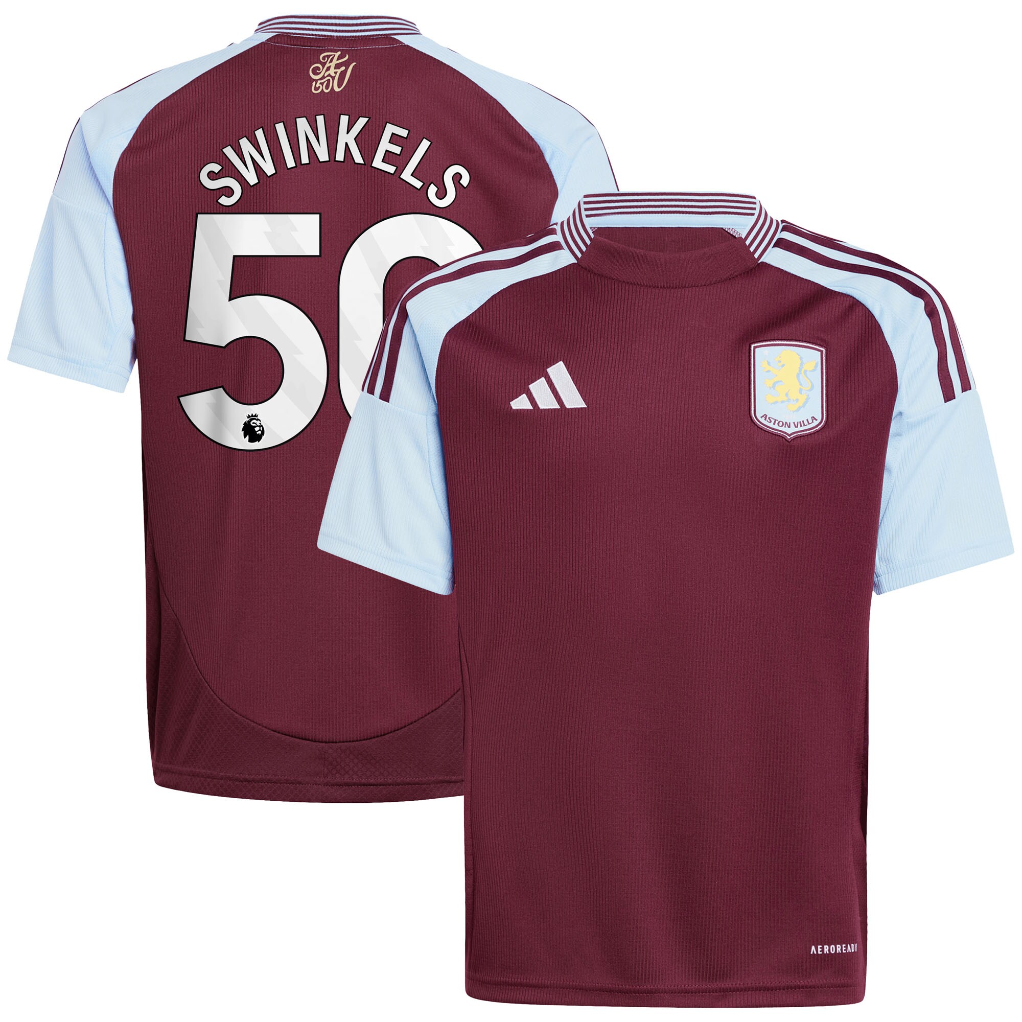 aston villa adidas home shirt 2024-25 – kids with swinkels 50 printing Collection - Official Aston Villa Shirts & Jerseys