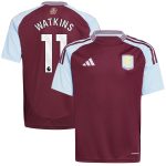 aston villa adidas home shirt 2024-25 – kids with watkins 11 printing Collection - Official Aston Villa Shirts & Jerseys
