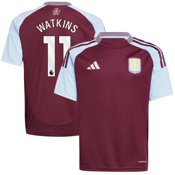 aston villa adidas home shirt 2024-25 – kids with watkins 11 printing Collection - Official Aston Villa Shirts & Jerseys