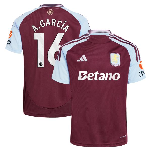 aston villa adidas home shirt 2024-25 with a.garcía 16 printing Collection - Official Aston Villa Shirts & Jerseys