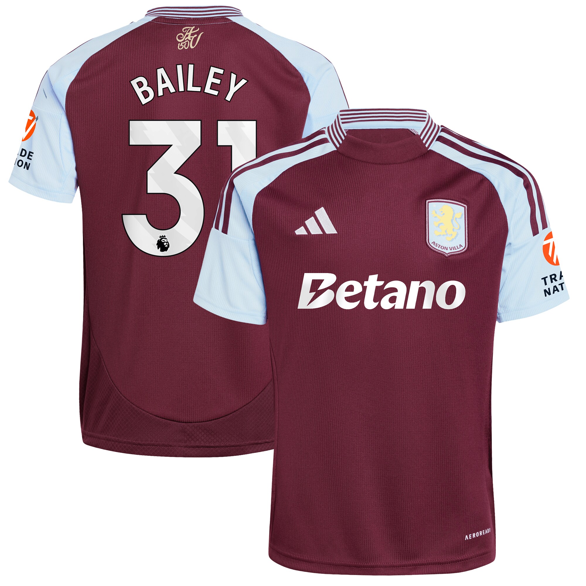 aston villa adidas home shirt 2024-25 with bailey 31 printing Collection - Official Aston Villa Shirts & Jerseys