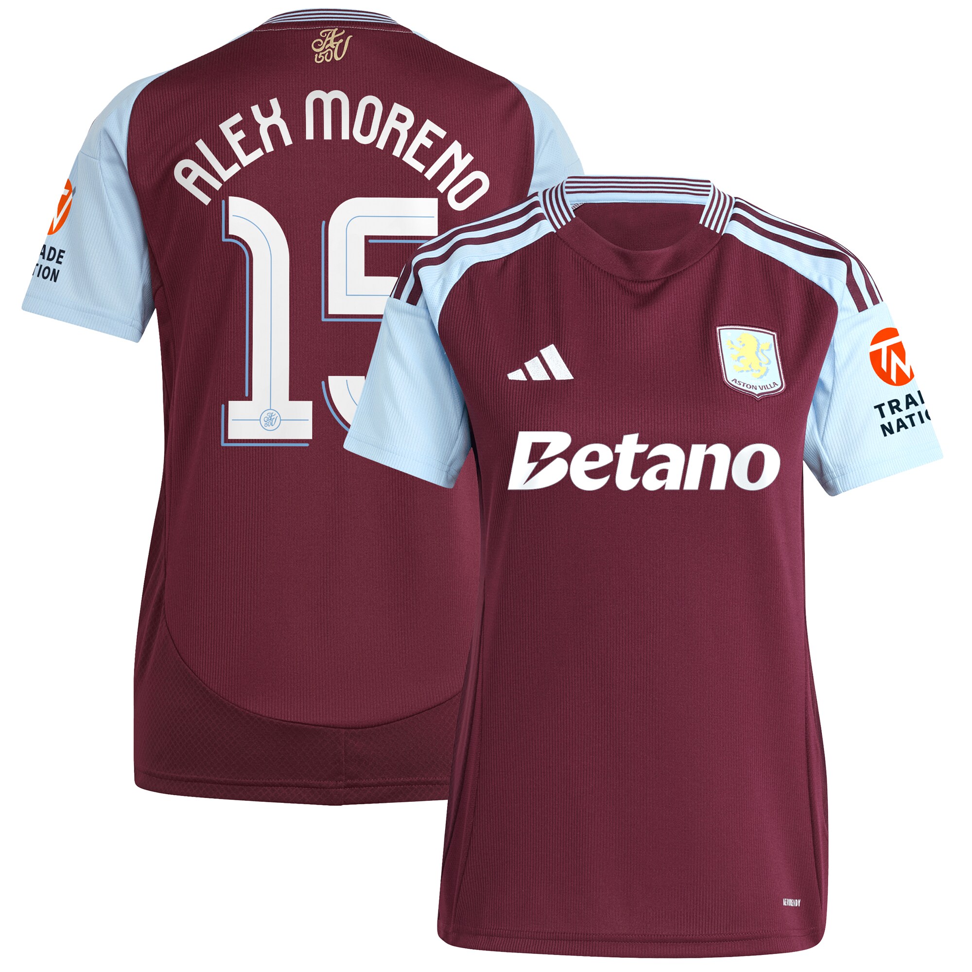 aston villa adidas home shirt 2024-25 – womens with alex moreno 15 cup printing Collection - Official Aston Villa Shirts & Jerseys