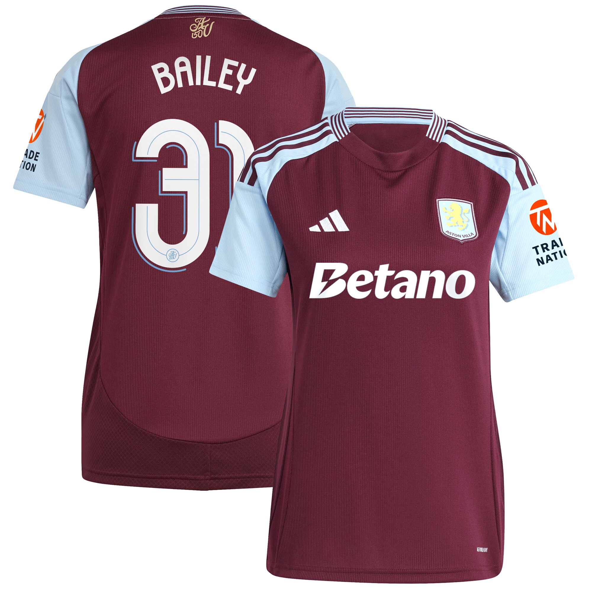 aston villa adidas home shirt 2024-25 – womens with bailey 31 cup printing Collection - Official Aston Villa Shirts & Jerseys