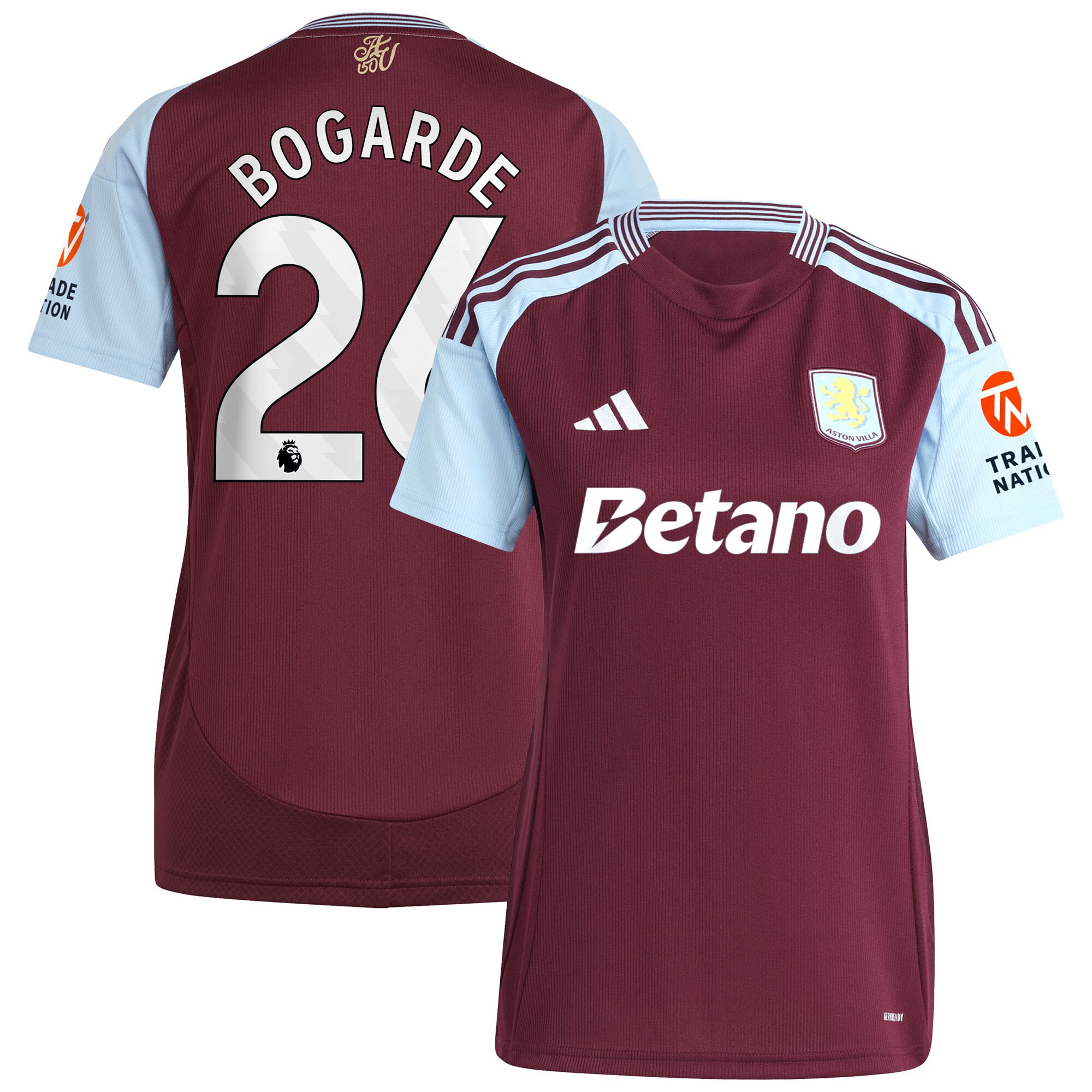 aston villa adidas home shirt 2024-25 – womens with bogarde 26 printing Collection - Official Aston Villa Shirts & Jerseys